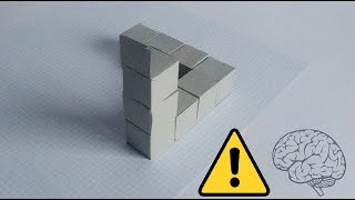 Impossible Triangle Optical Illusion - Penrose Triangle - 3D Trick Art