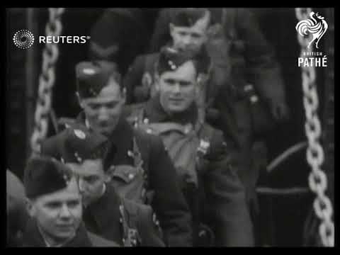 DEFENCE: First Canadian RAF Squadron welcomed by Lord Derby (1940)