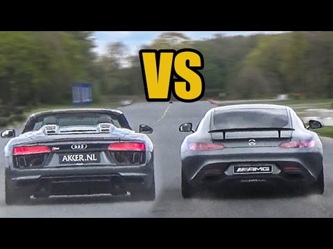 Audi R8 V10 Spyder Vs Mercedes AMG GTS - DRAG RACE!