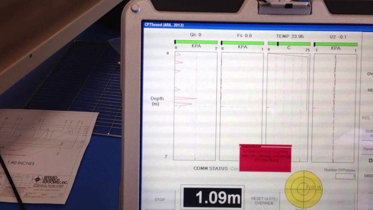 Vertek Hogentogler String Potentiometer Setup for Depth CPT Software Cone Penetration Test