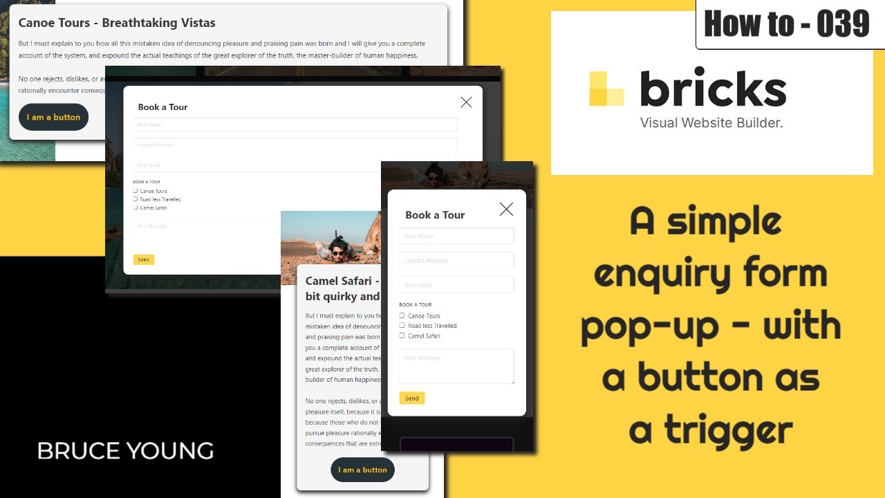 A simple Pop Up with an inquiry form made using Bricks Builder - YouTube
