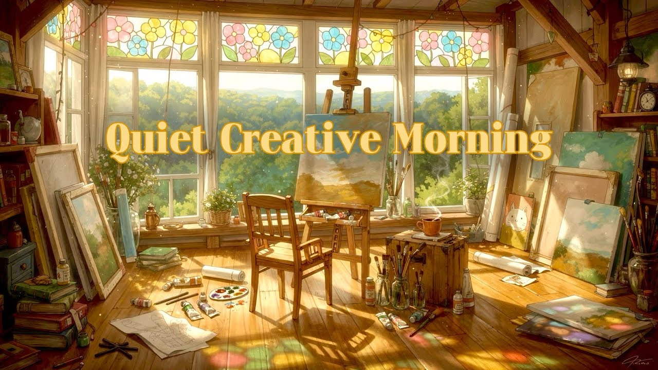 Quiet Creative Morning ☀️ 4K Cozy Artist Loft Ambience | Peaceful Study & Relaxation Music