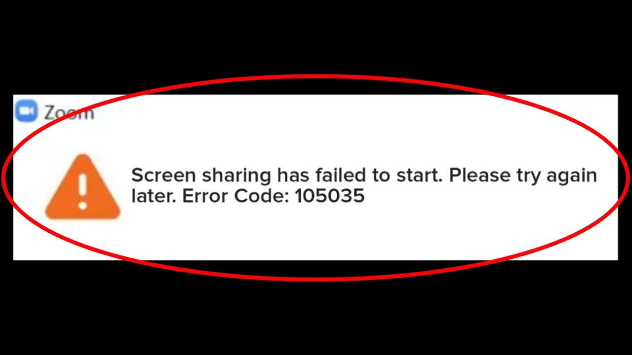 Zoom Error Code Screen Sharing Has Failed To Start Please Try Again Later Error Android Youtube