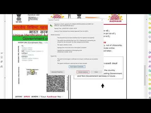 Video: Cum se validează semnătura pe cardul aadhar?