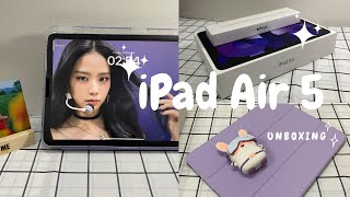 Unboxing iPad Air 5 Purple  + Apple Pencil  2 ✏ + AirPods 2  và phụ kiện xinh xắn