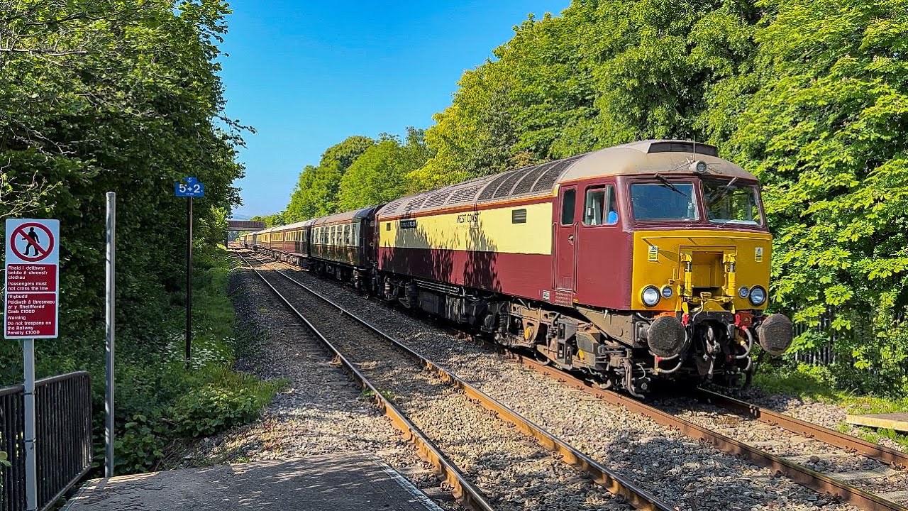Northern belle 57313 and 47813 passing Cwmbran - YouTube