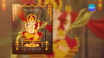 Ganesh Chaturthi Poster Design Tutorial in Canva | Festival Series Ep. 8