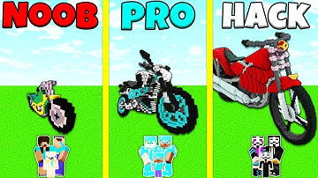 Minecraft Battle: NOOB vs PRO vs HACKER: FAMILY MOTORCYCLE BUILD CHALLENGE / Animation