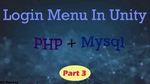 Login Menu in Unity (Part3) | Unity Tutorial