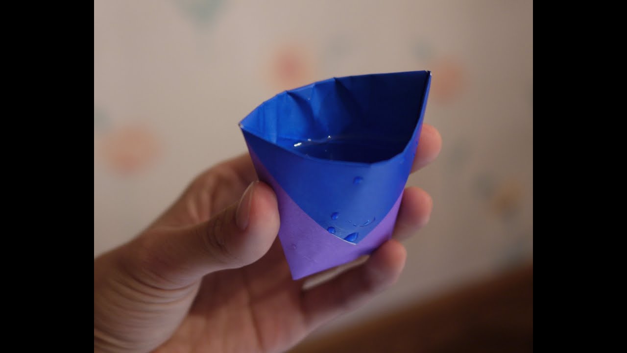 How to make an origami cup that actually holds water - YouTube