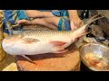 Very Nicely Giant Rohu Fish Cutting By Expert Fish Cutter | Fish Market Bangladesh