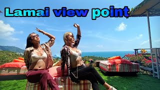 two ladyboys in Lamai view point Samui