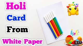 Holi Card Making Ideahappy Holi Cardholi Card Holi Ke Liye Cardholi Craftholi Card Kaise Banaye