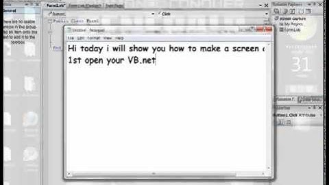 VB.net #1 How to make a screen capture