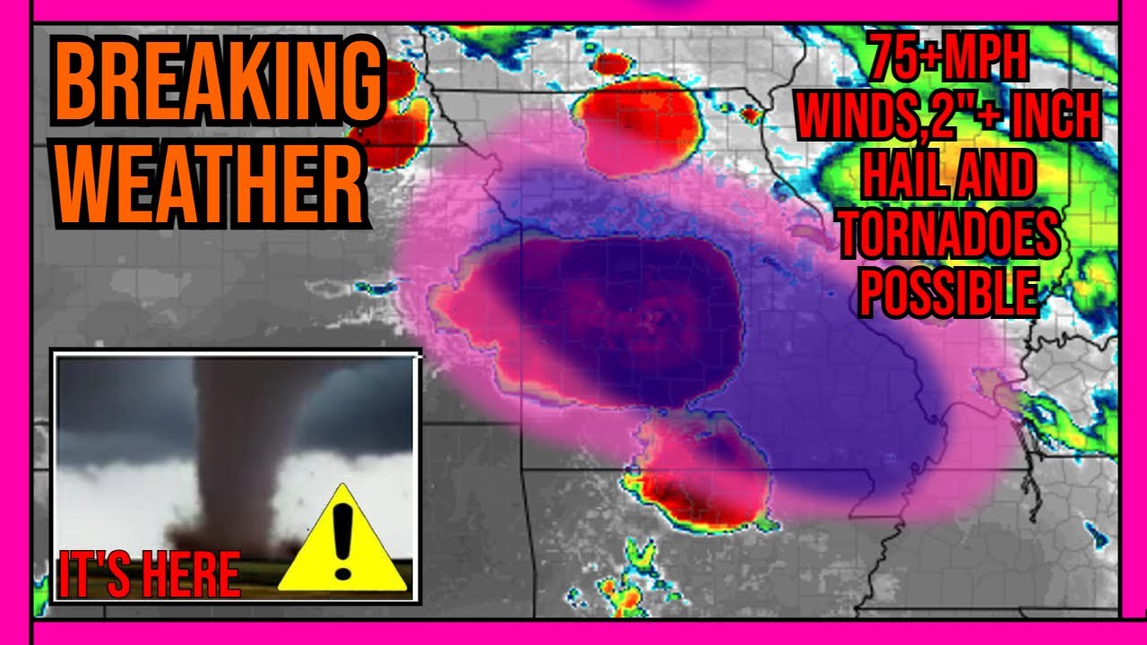 🔴BREAKING WEATHER - Large Hail, Damaging Winds And A Tornado! 2"+ Hail ...