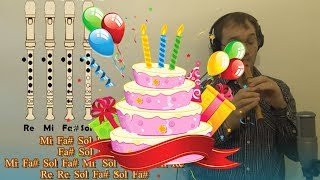 Video thumbnail of "Cumpleaños Feliz (Happy Birthday) en Sol en Flauta Dulce - Con notas explicadas para aprenderla!"