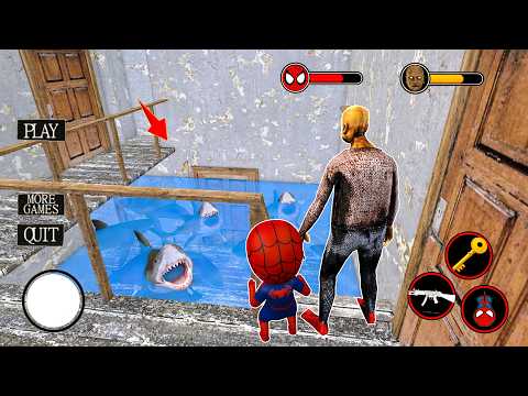 Playing as Spiderman and Grandpa vs Great White Shark in Granny house - Gameplay Animation (p.30)