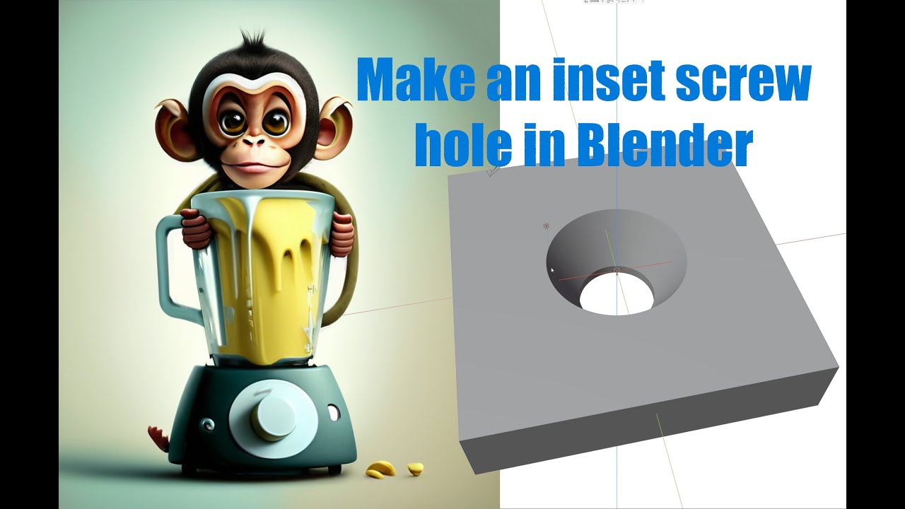 Blender 4.0 - How to make an inset screw hole for 3D printed projects. Instructional tutorial.