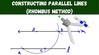constructing parallel lines (rhombus method)  geometry
