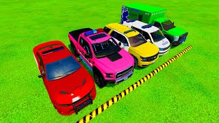 DACIA, VOLSKWAGEN, AUDI POPLICE CARS and MERCEDES, FORD AMBULANCE EMERGENCY TRANSPORT ! BeamNG.drive