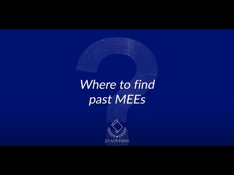 Where To Find Past MEEs