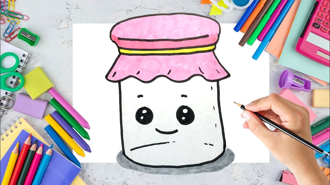 Jam Jar Drawing and Coloring How to draw Jam Jar Draw and color Jam