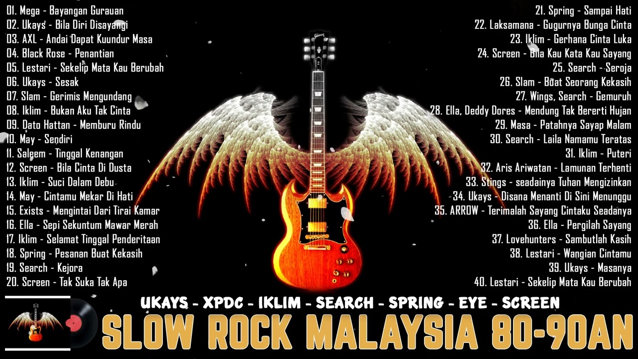 Koleksi 40 Lagu Hit Kenangan Abadi - Lagenda Rock Cinta | Slow Rock Malaysia 90an Terbaik