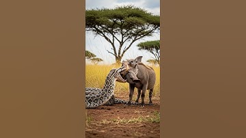 Will the python manage to swallow the warthog in one gulp #wildlife #python #nature