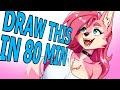 80 minute Furry Wolf Girl Realtime Draw Along