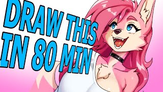 80 minute Furry Wolf Girl Realtime Draw Along