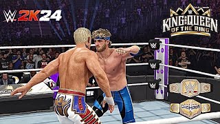 Full Match | WWE 2K24 - Cody Rhodes Vs Logan Paul | Champion Vs Champion Match