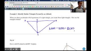 Geometry.  Lesson 7-4: Similarity in Right Triangles