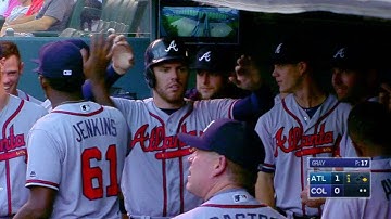 ATL@COL: Markakis plates Freeman on an infield single