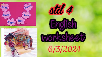 VICTERS CHANNEL STD 4 English worksheet 6/3 /2021