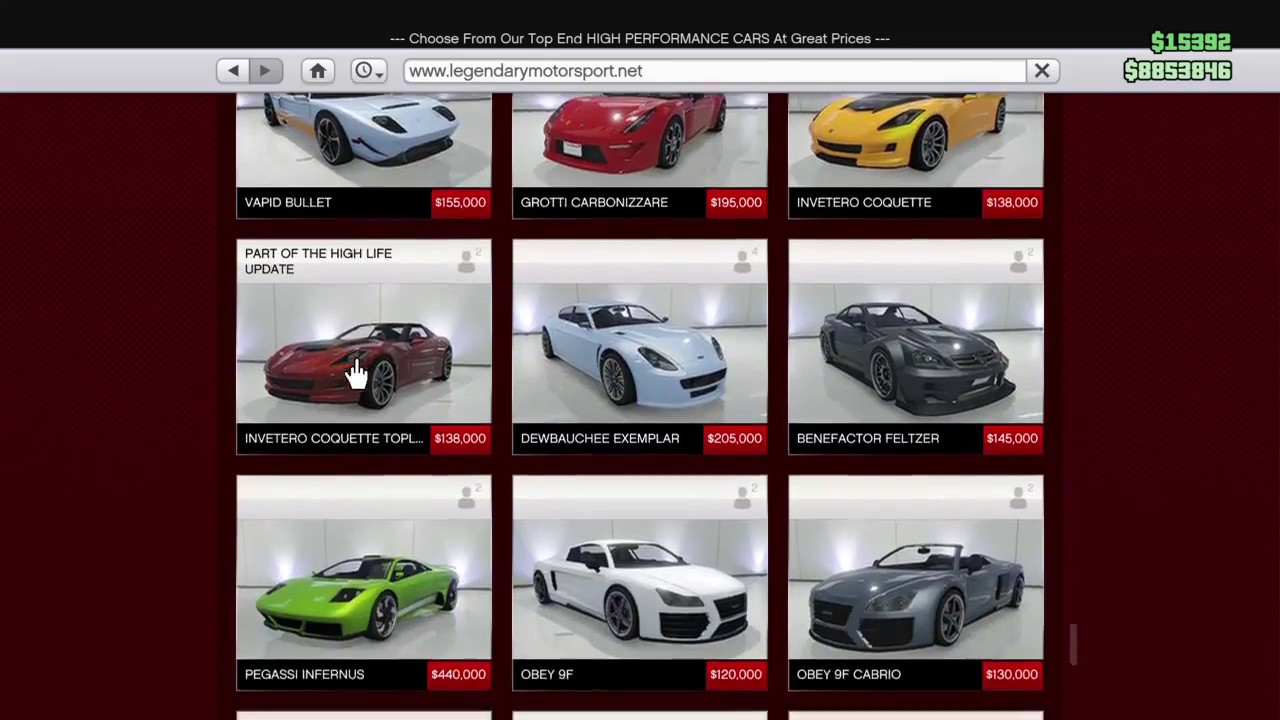 GTA V Online All Cars & Vehicles YouTube