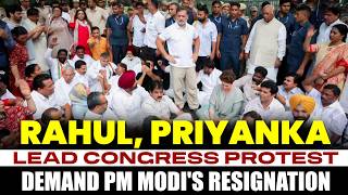 Rahul Gandhi, Priyanka Lead Congress Protest in Delhi, Demand PM Modi's Resignation I Paper Leak Row