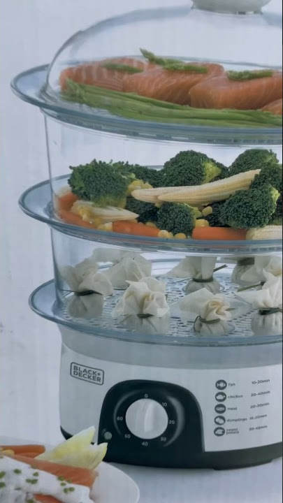 Black+Decker - 3 Tier Food Steamer - white