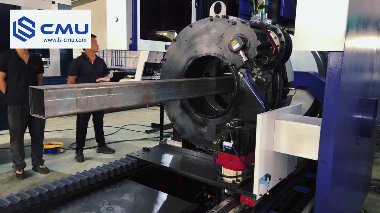 12036T_Display of the effect of a 12 meter 360 chuck laser pipe cutting machine