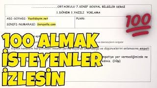 7.Sınıf Sosyal Bilgiler 1.Dönem 1.Yazılı