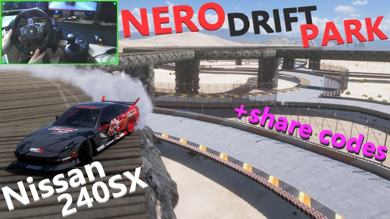 Forza Horizon 5 - Custom NERO DRIFT PARK and Nissan 240SX tune, SHARE CODES | Logitech G920 gameplay
