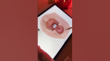 Drawing stylized lips in Procreate. Digital sketch process video. #digitalart #digitalartist