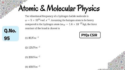 Question 95 : Atomic & Molecular Physics |IIT- JAM|CSIR|GATE|JEST|TIFR|Geoscientist|Physics Lecturer