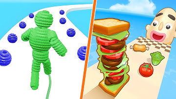 💛💚 Sandwich Runner VS Rope-Man Run Max Level Walkthrough 4K LJES81