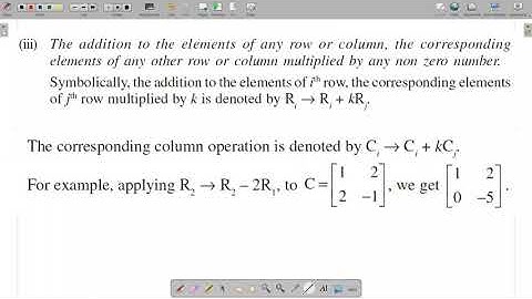 3.7 Elementary Operation (Transformation) of a Matrix