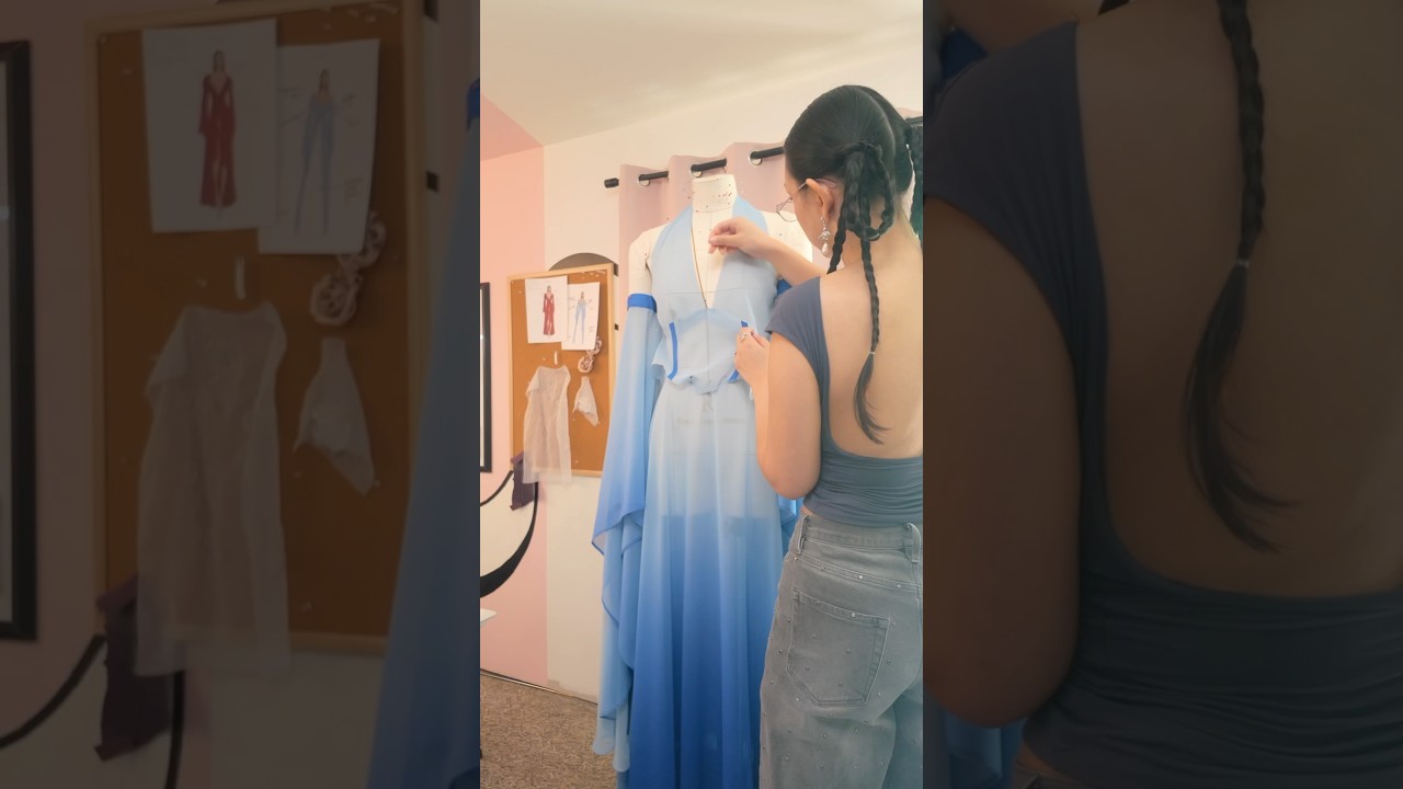 I sewed a dress inspired by a glacier!! Thank you @VirginVoyages #ad #virginvoyages #sewing