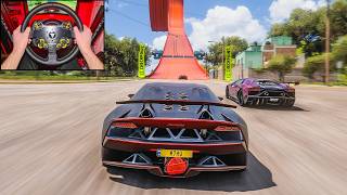 Lamborghini Sesto Elemento - Hot Wheels Race - Forza Horizon 5 | Steering Wheel Gameplay