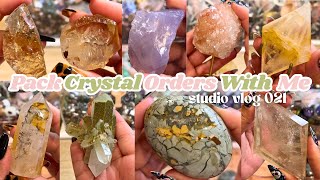 Pack Crystal Orders with Me | Studio Vlog 021 Citrine & New Confetti #coldbrewcrystalsStudio