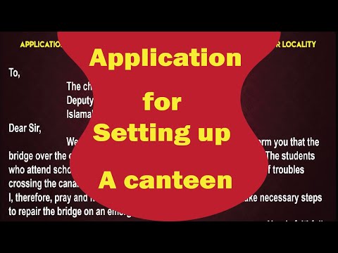 Application for setting up a canteen in the school college university