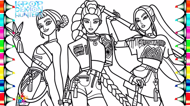 KPop Demon Hunters New Coloring Pages / How to Color Rumi Mira Zoey / NCS Music