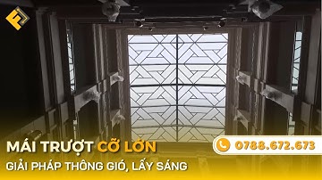 Mái Trượt Cỡ Lớn, Mái Kính Giếng Trời Xếp Lớp Tự Động ✅ Funas